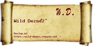 Wild Dezső névjegykártya